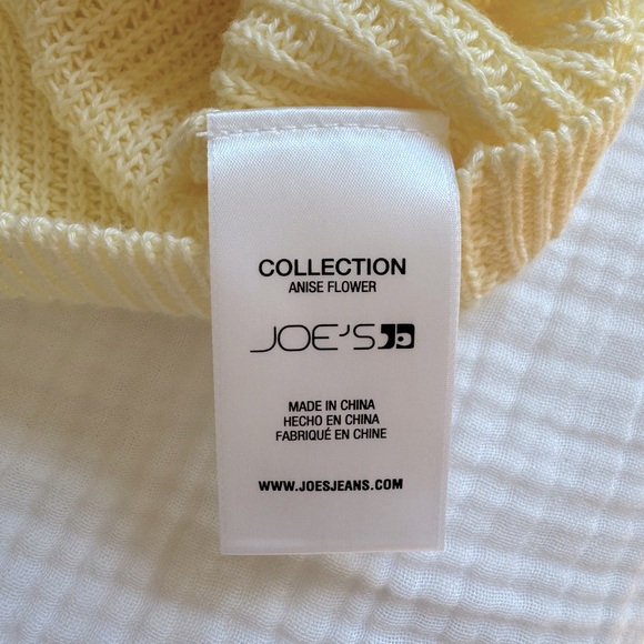 JOE’s Cotton Sweater Tank Top Yellow Sleeveless Crew Neck Anise Flower Preppy - Picture 9 of 9